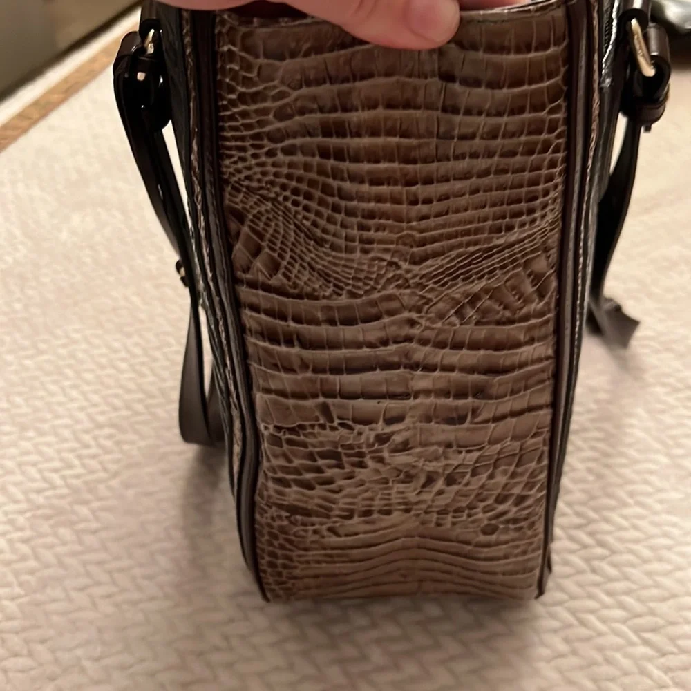 Brahmin Lena Mallard Davos Tote Medium Embossed Leather Shoulder Bag